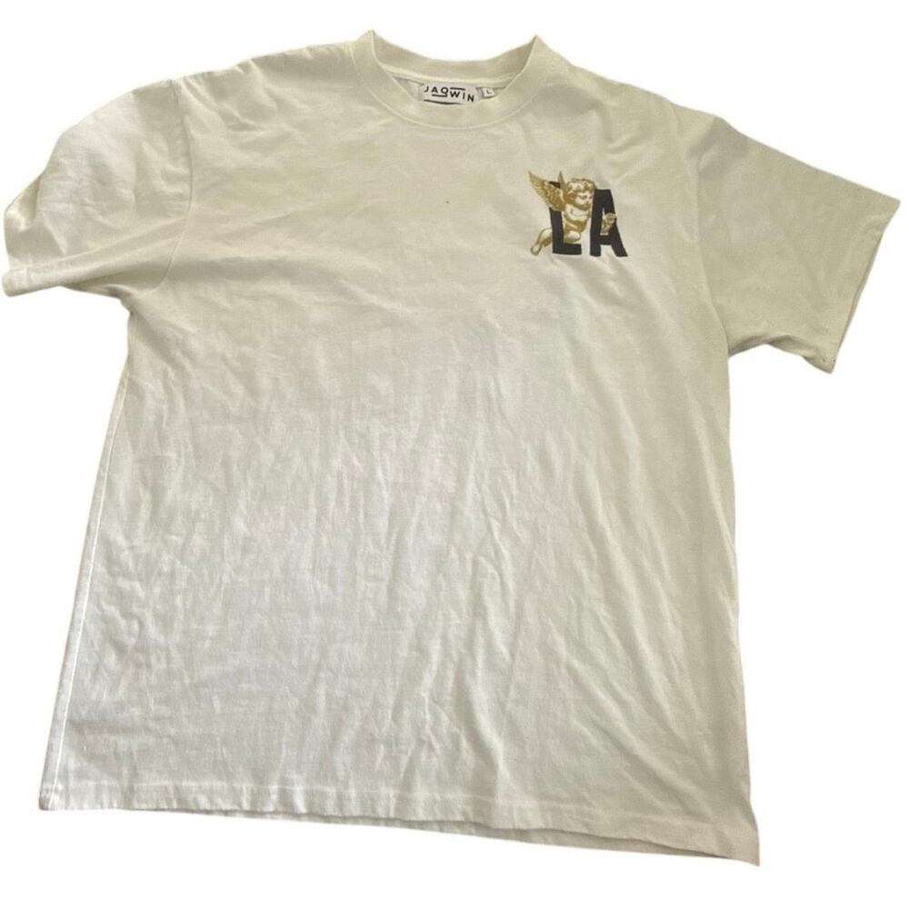 Jaqwin City of Saints Angel Graphic Heavyweight T-Shirt White Large